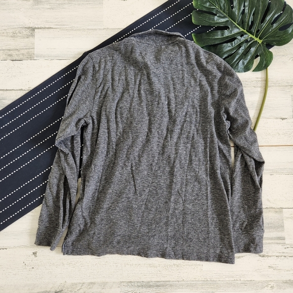 Faherty Long Sleeve Luxe Collared Heather Polo Grey Size Large - Picture 6 of 8